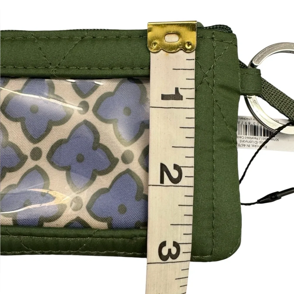 Vera Bradley Vines Black Floral Quilted Wallet with Olive Green ID Card Holder